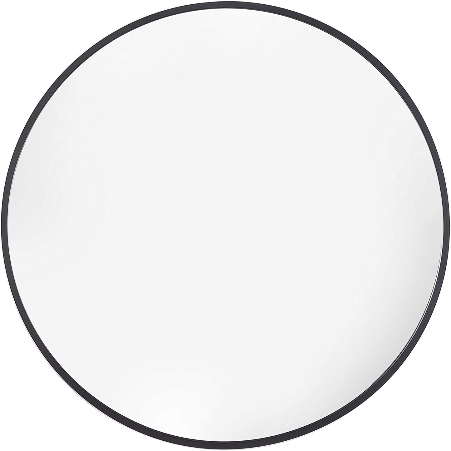 SDKOA Wall Round Mirror 24 Inch with Black Modern Aluminum Alloy Frame, Large Circle Mirror Wall Mounted for Bathroom, Living Room, Entryways