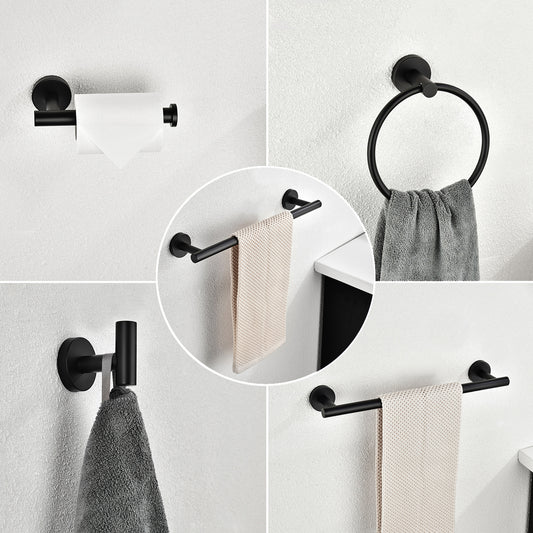 6 Piece Stainless Steel Bathroom Towel Rack Set Wall Mount RT