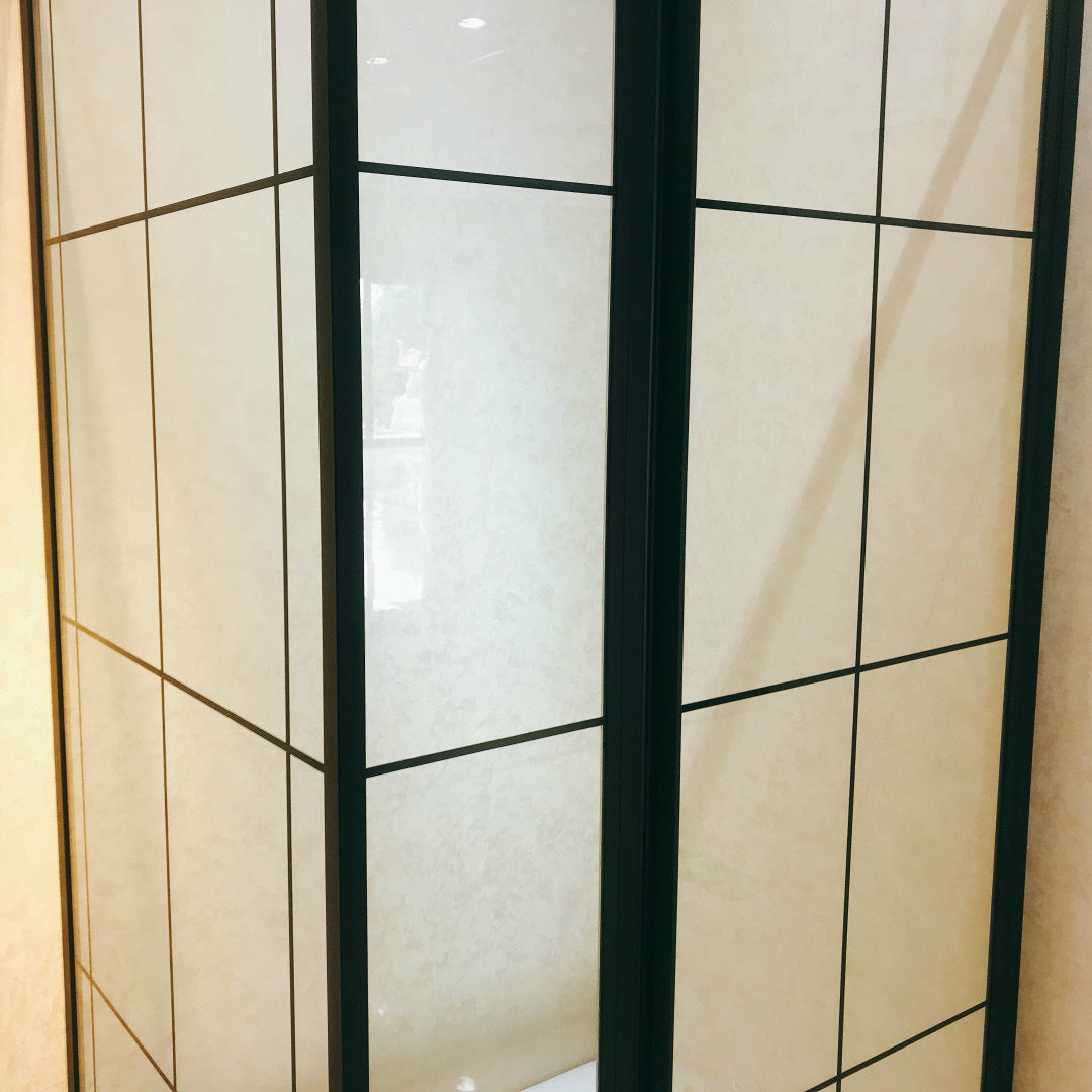 TRUSTMADE 48 in. W x 34 in. D x 76 in. H Framed Square Hinged Shower Enclosure Matte Black