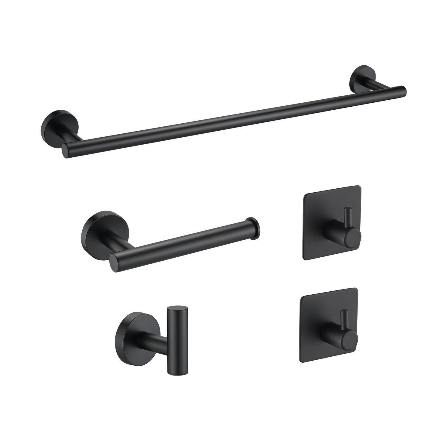 Matte Black Bathroom Hardware Set