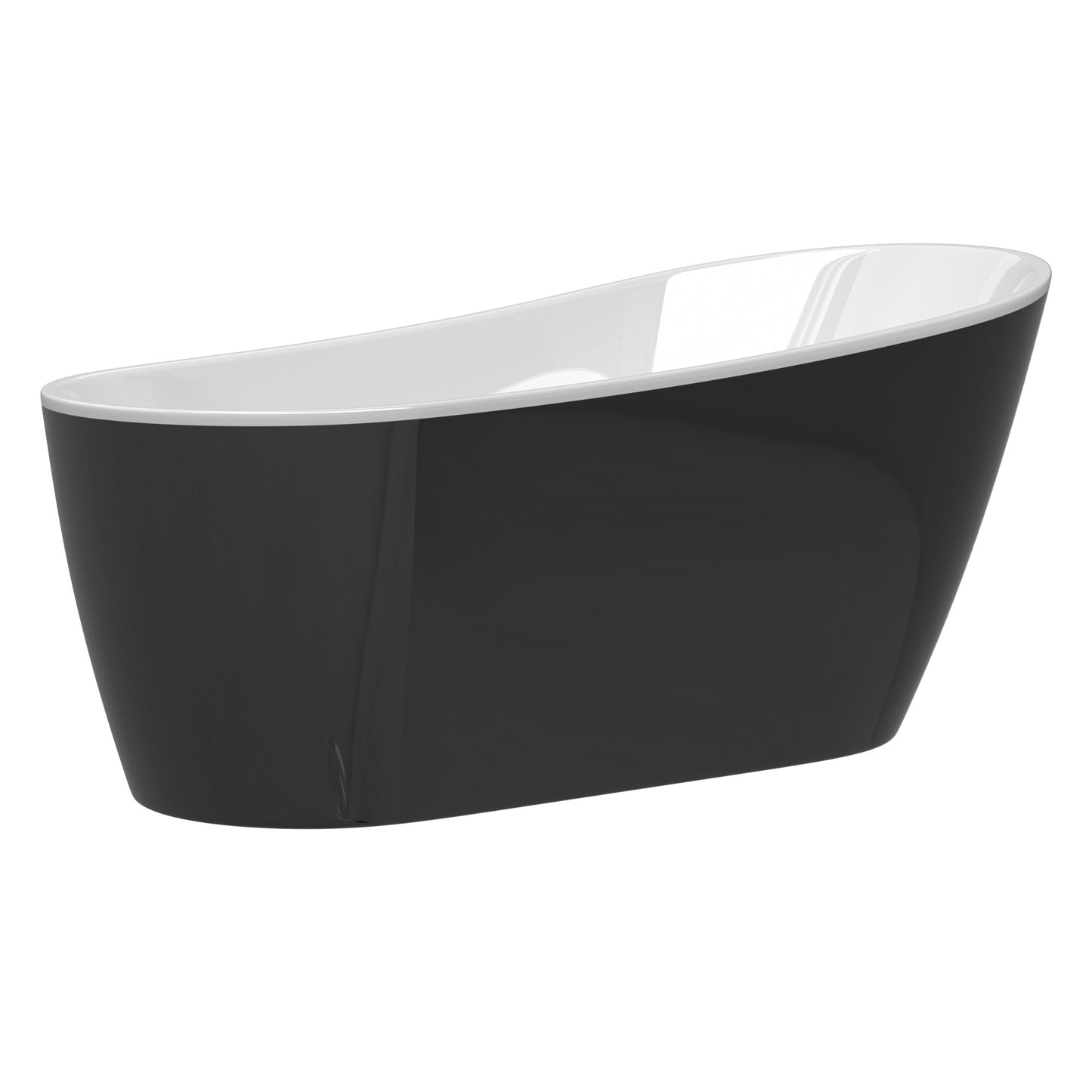 Acrylic Freestanding Soaking Bathtub in Black