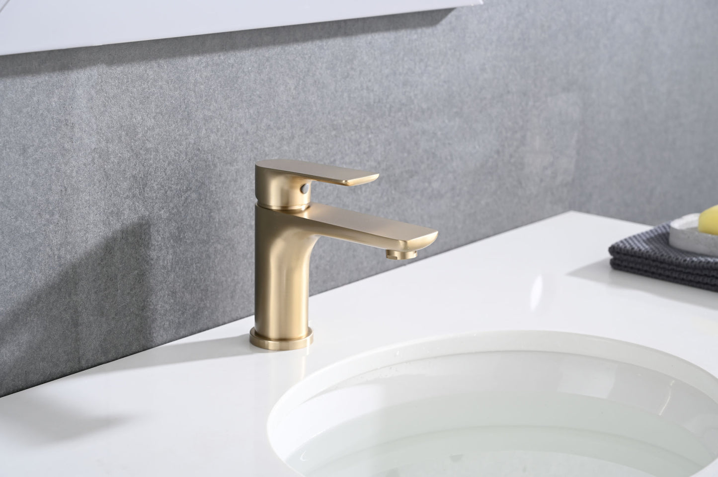 Brushed Gold Single Handle Single Hole Bathroom Sink Faucet