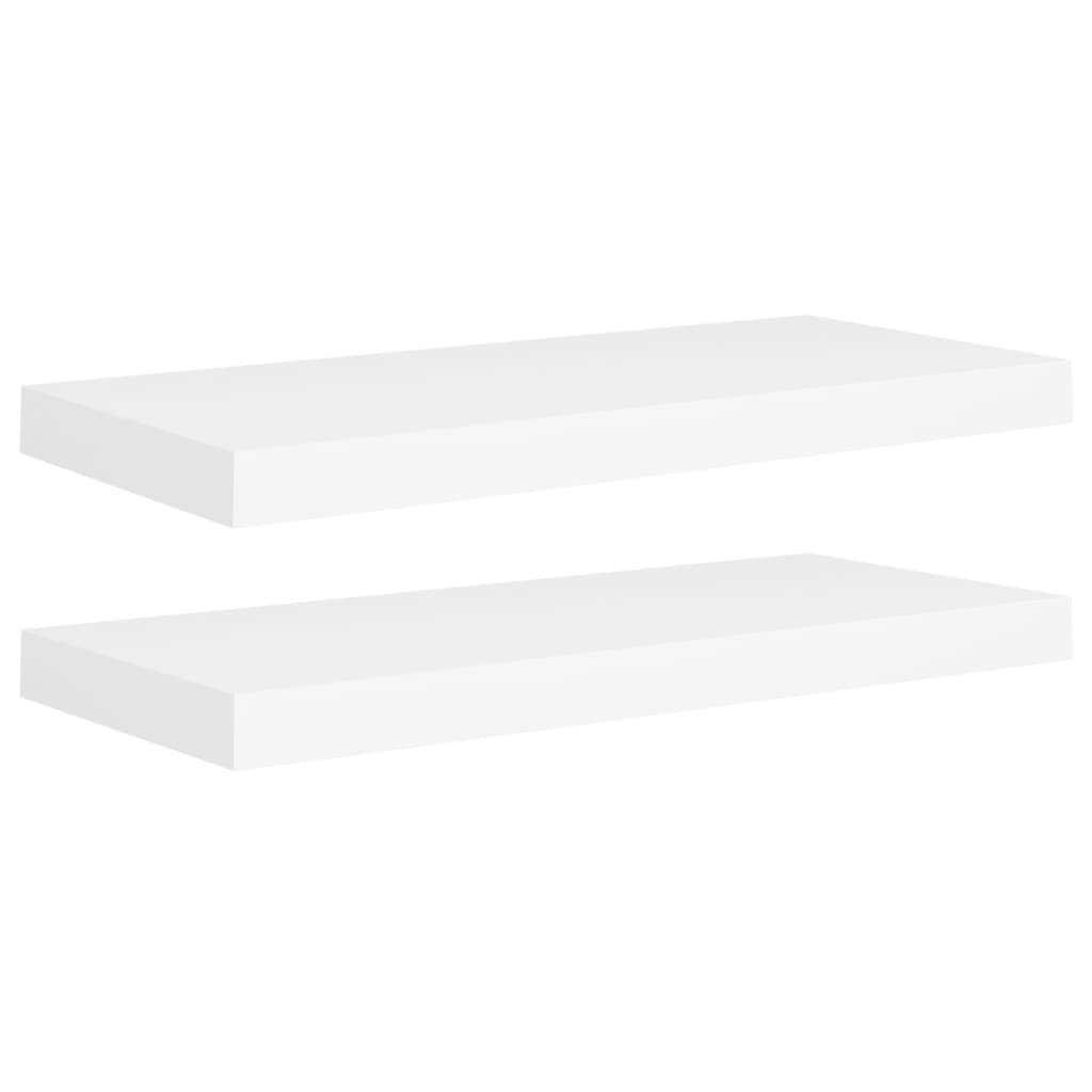 Floating Wall Shelves 2 pcs White 23.6"x9.3"x1.5"