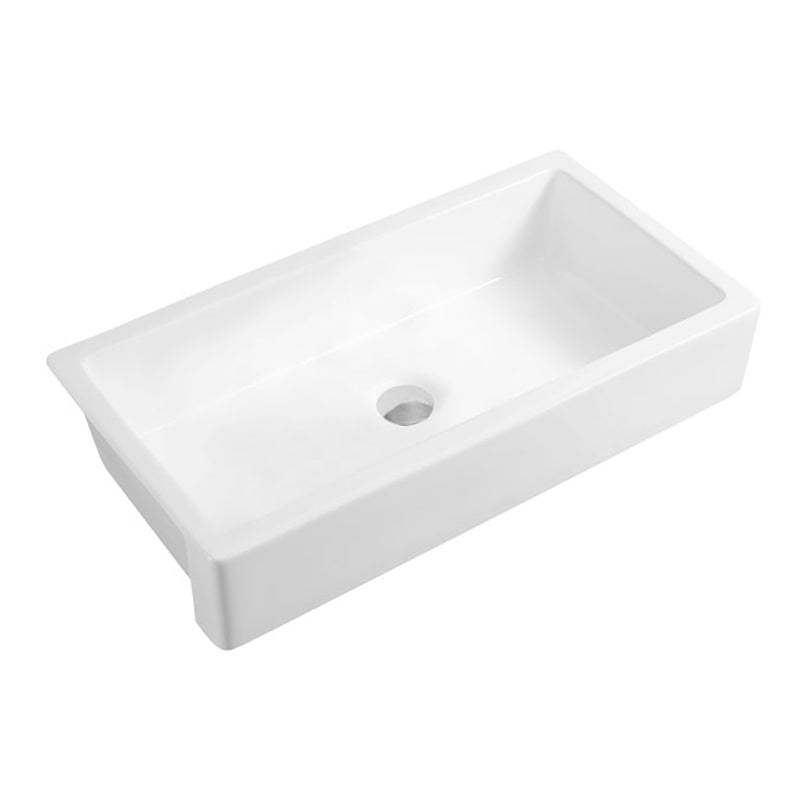 36" Farmhouse/Apron Front White Ceramic Large Basin Kitchen Sink