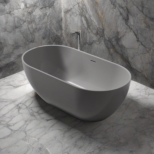 59inch Dark grey solid surface bathtub for bathroom
