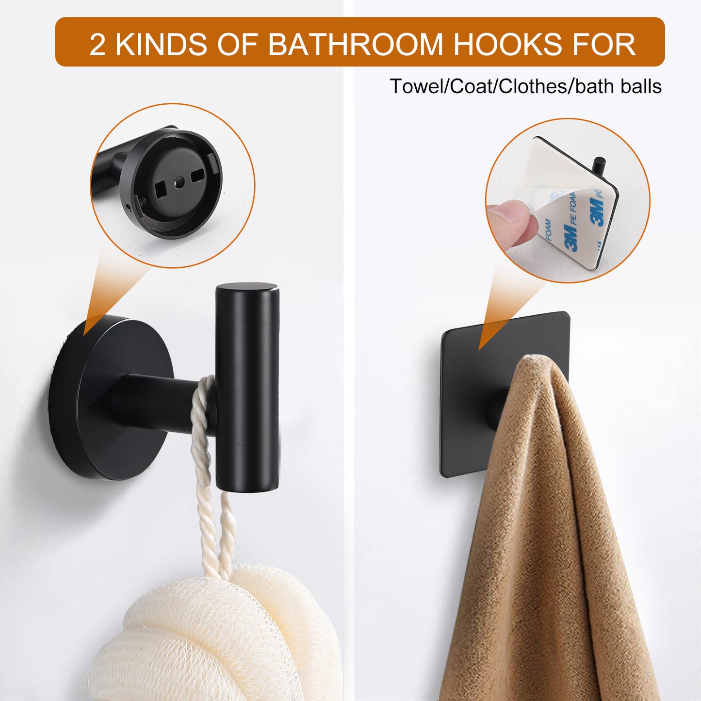 Matte Black Bathroom Hardware Set